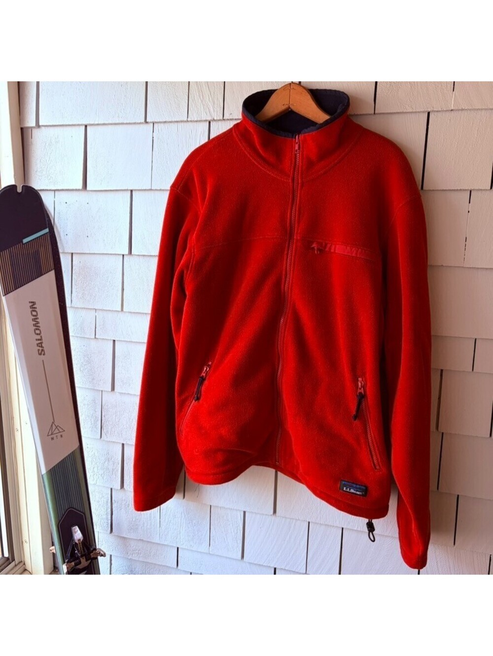 Vintage L.L.Bean Red Fleece Full Zip Fits Large Gorpcore